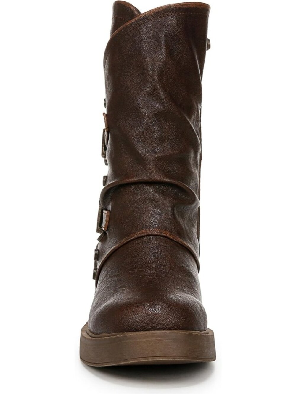 Women's Brown Venice Calf High With Faux Leather Upper Round Toe Boots - Picture 4 of 7